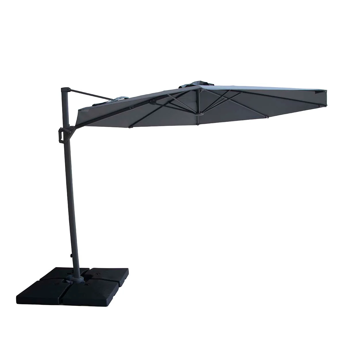 Maze Charcoal Grey Helios 3m Round Rotating Cantilever Parasol - Image 2