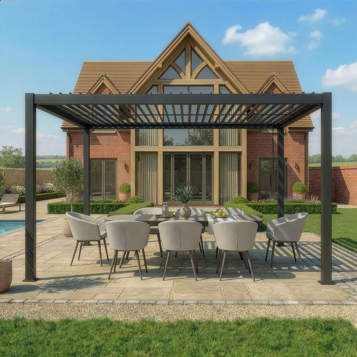 Maze - Como 3m x 4m Aluminium Garden Pergola With LED Lights - Image 10