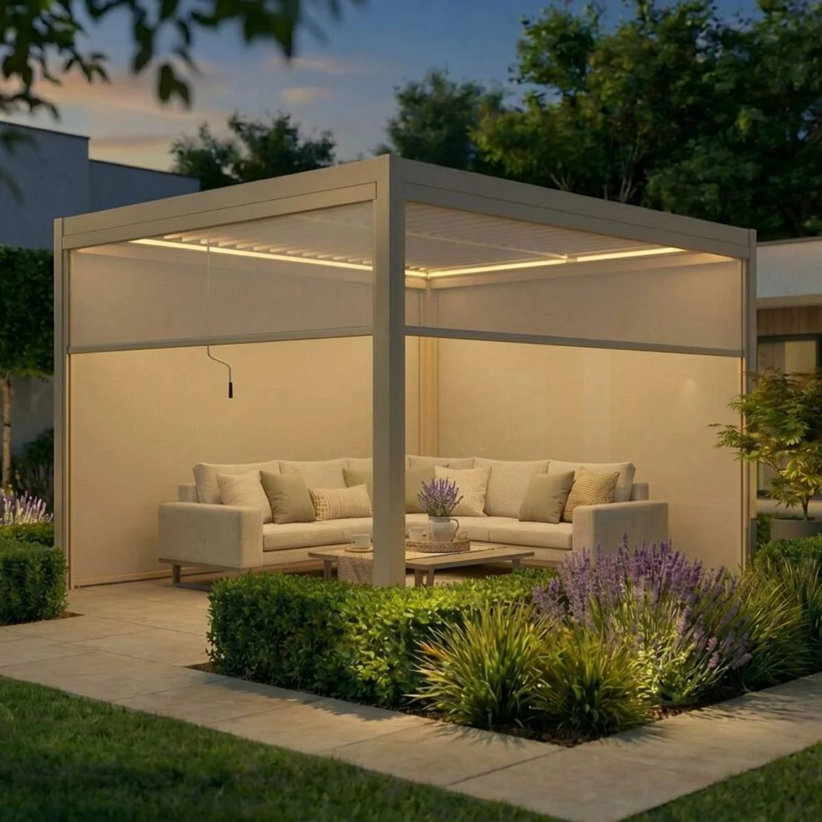 Maze - Como 3m x 4m Aluminium Garden Pergola With LED Lights - Image 26