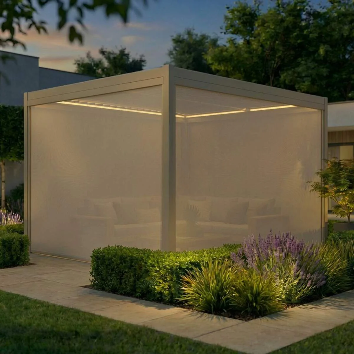 Maze - Como 3m x 4m Aluminium Garden Pergola With LED Lights - Image 27