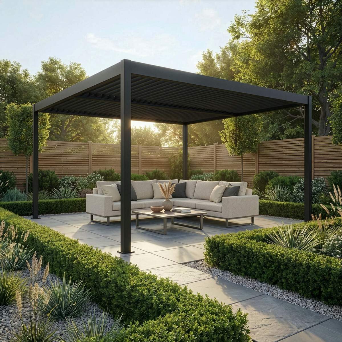 Maze - Como 4m x 4m Aluminium Metal Outdoor Garden Pergola - Image 10