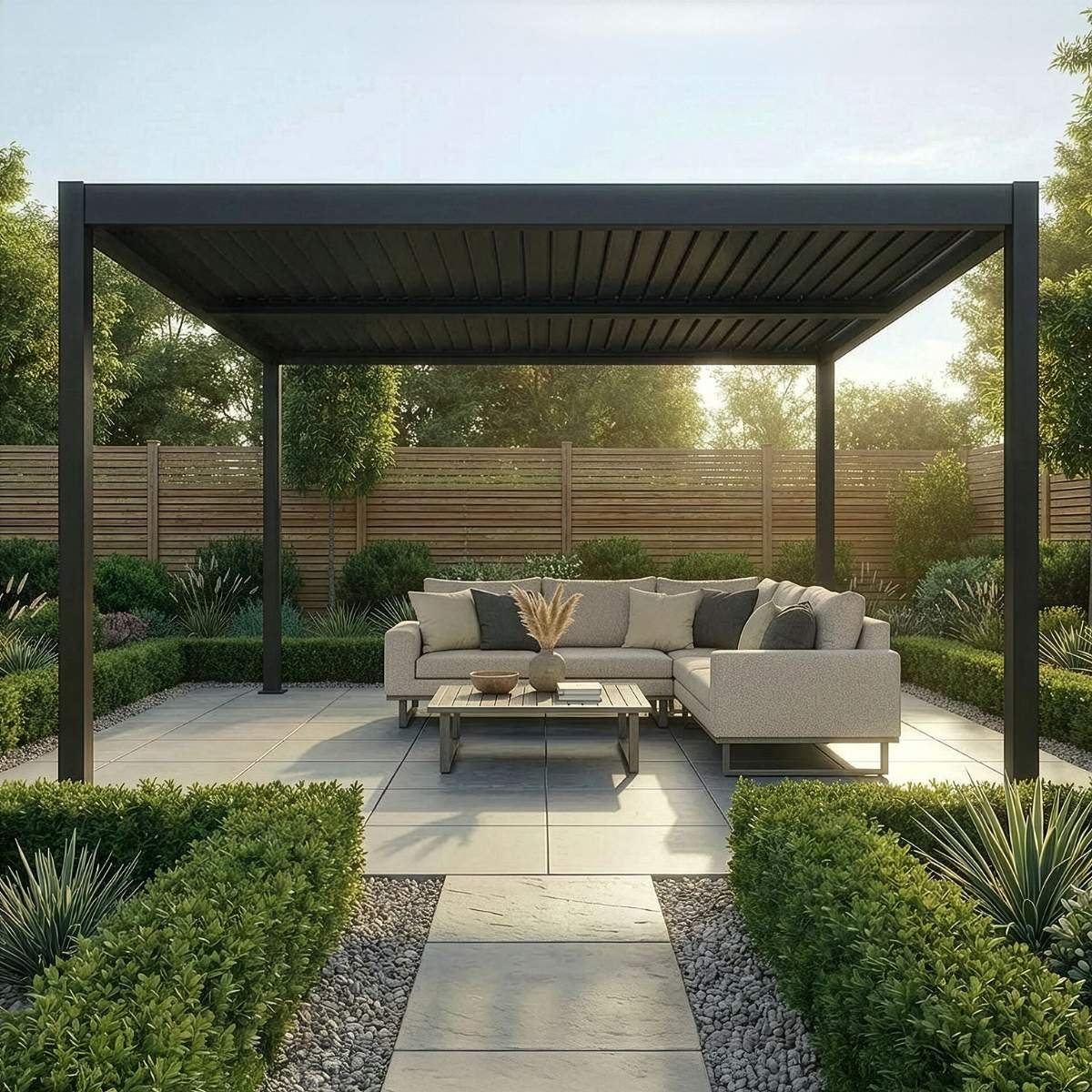 Maze - Como 4m x 4m Aluminium Metal Outdoor Garden Pergola - Image 8