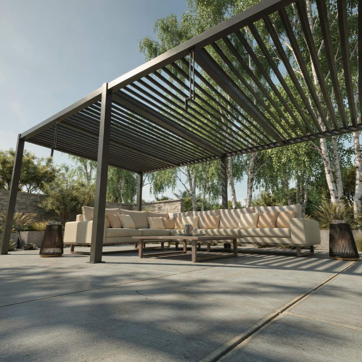Maze - Como 7.8m x 4m Aluminium Metal Outdoor Garden Pergola - Image 12