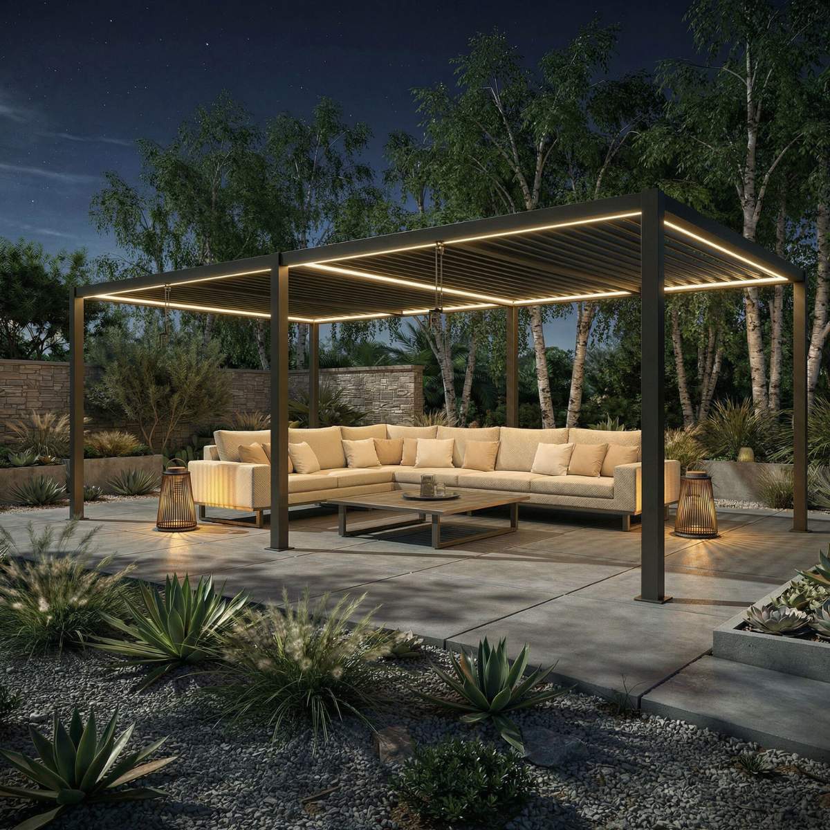 Maze - Como 7.8m x 4m Aluminium Metal Outdoor Garden Pergola - Image 13