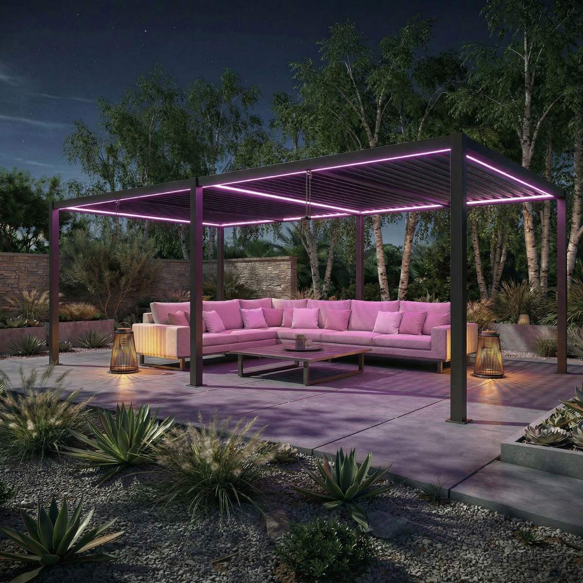 Maze - Como 7.8m x 4m Aluminium Metal Outdoor Garden Pergola - Image 15