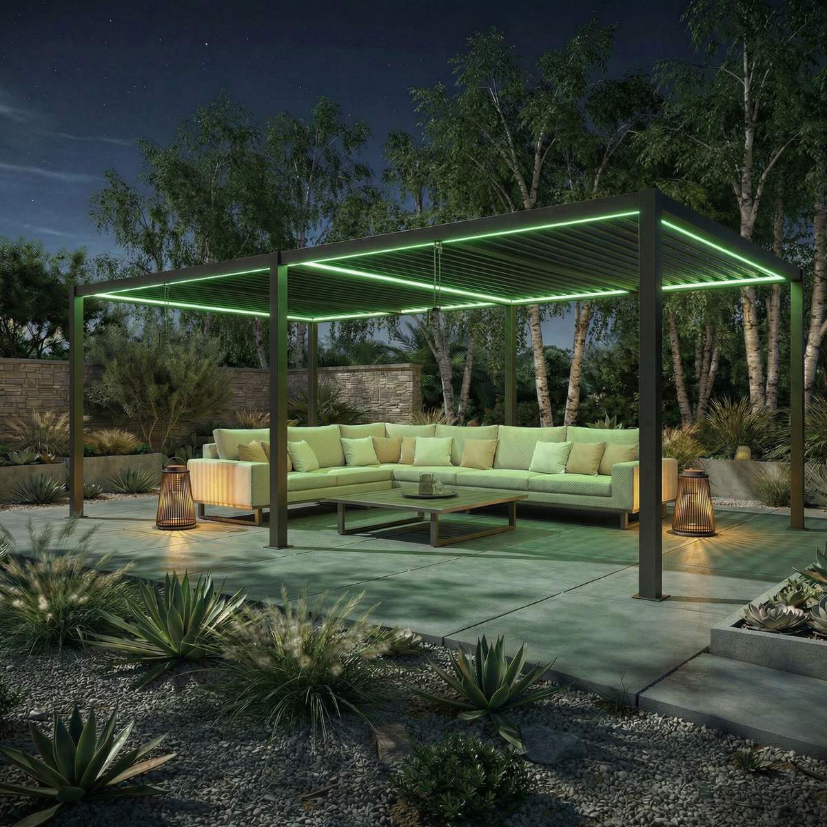 Maze - Como 7.8m x 4m Aluminium Metal Outdoor Garden Pergola - Image 16