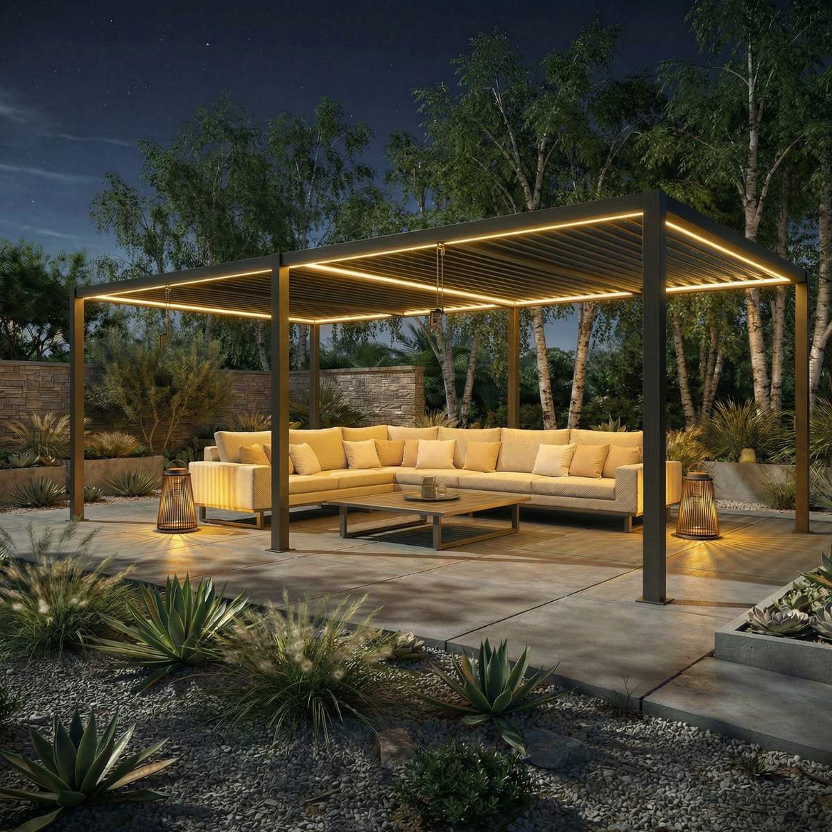 Maze - Como 7.8m x 4m Aluminium Metal Outdoor Garden Pergola - Image 17