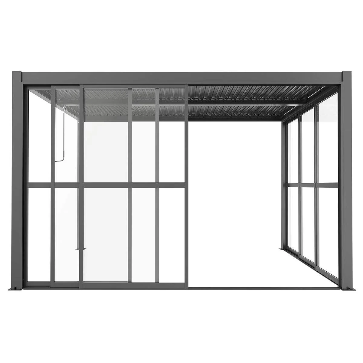Maze - Como Pergola Sliding Transparent Doors Side - Grey - Image 2