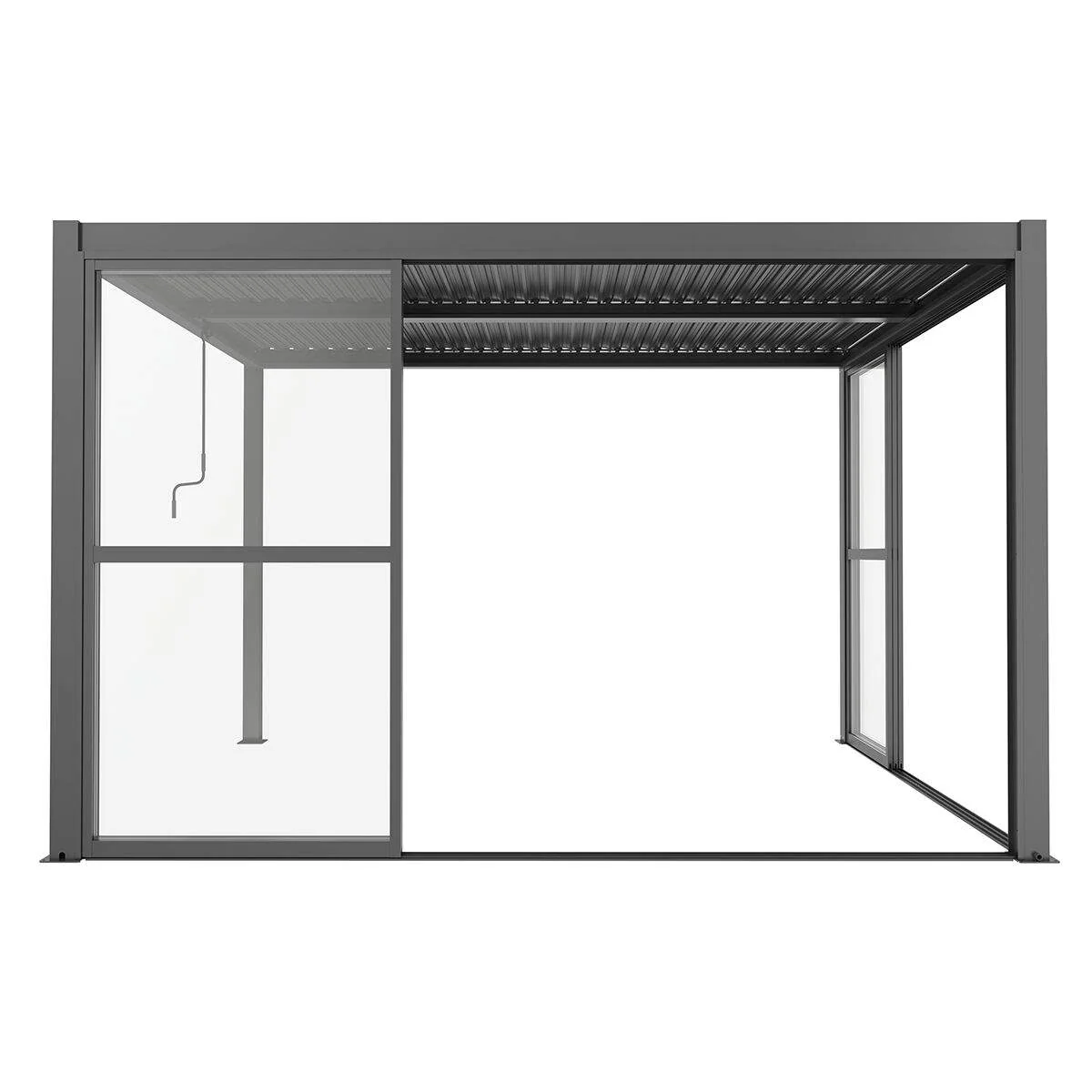 Maze - Como Pergola Sliding Transparent Doors Side - Grey - Image 7
