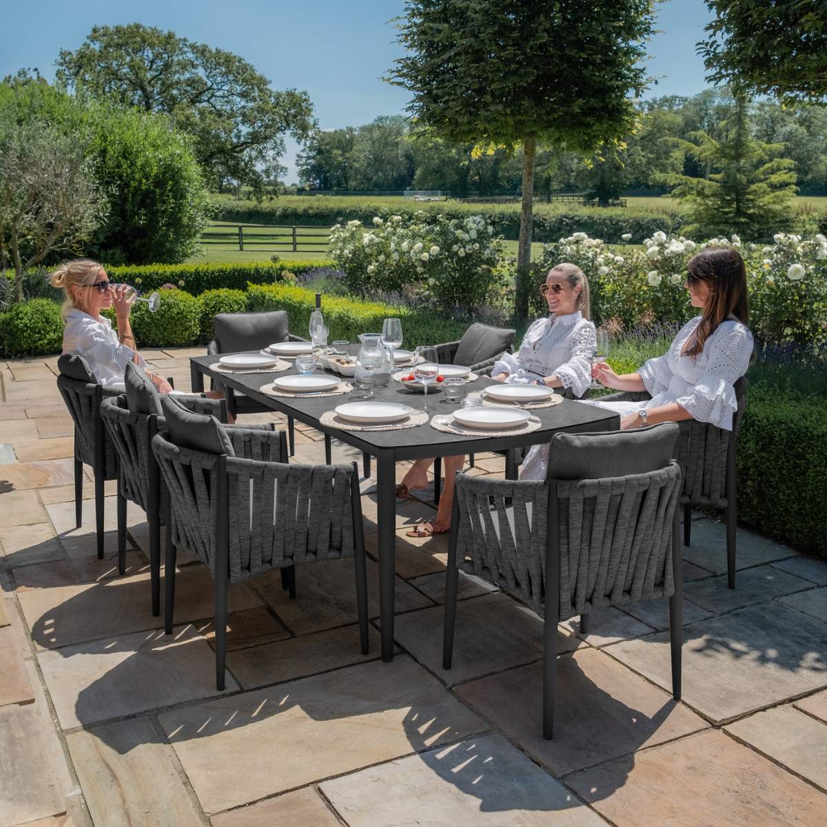Maze Milan Rope Weave 8 Seat Rectangular Dining Set - Image 20