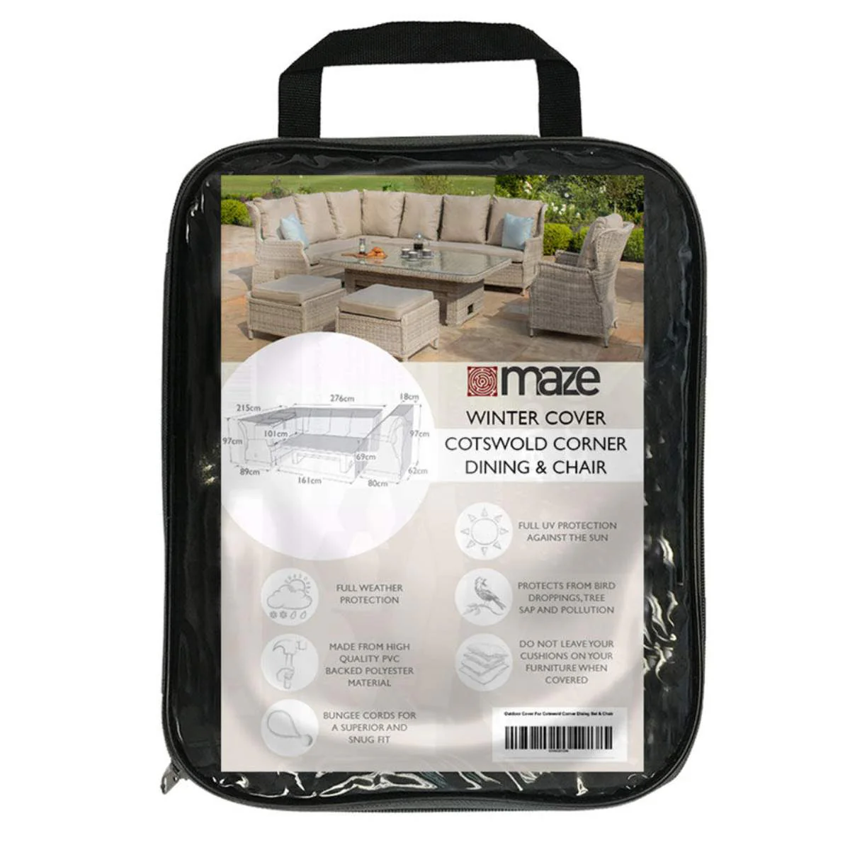 Maze - Cotswold Reclining Corner Dining Set Garden Furniture Cover - Image 2