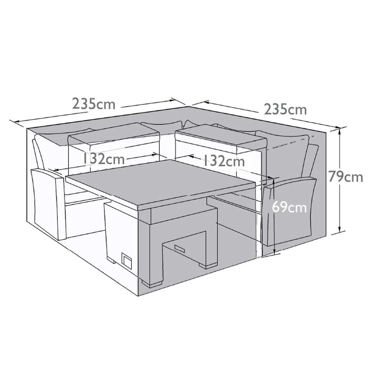 Maze - Deluxe Kingston Corner Rising Table/ Fire Pit Table Garden Furniture Cover