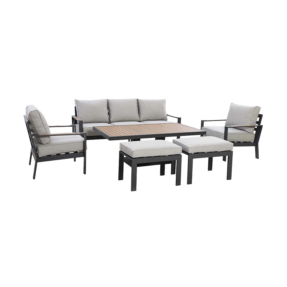 Maze Dove Grey Vancouver 3 Seat Sofa Set With Rising Table - Image 2