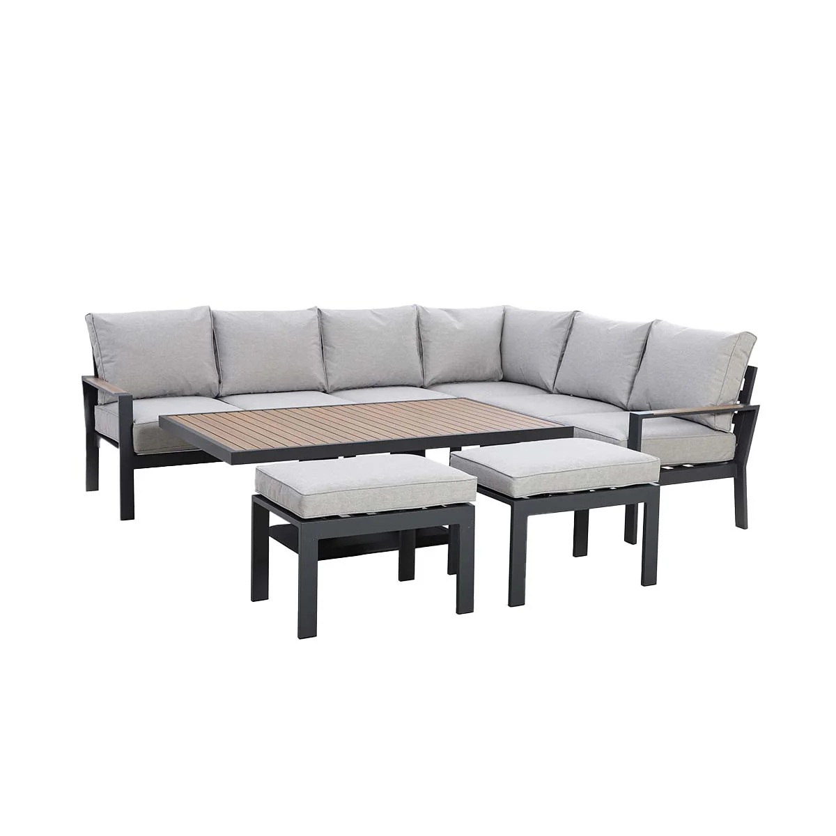 Maze Dove Grey Vancouver Large Corner Dining Set With Rectangular Rising Table - Image 2