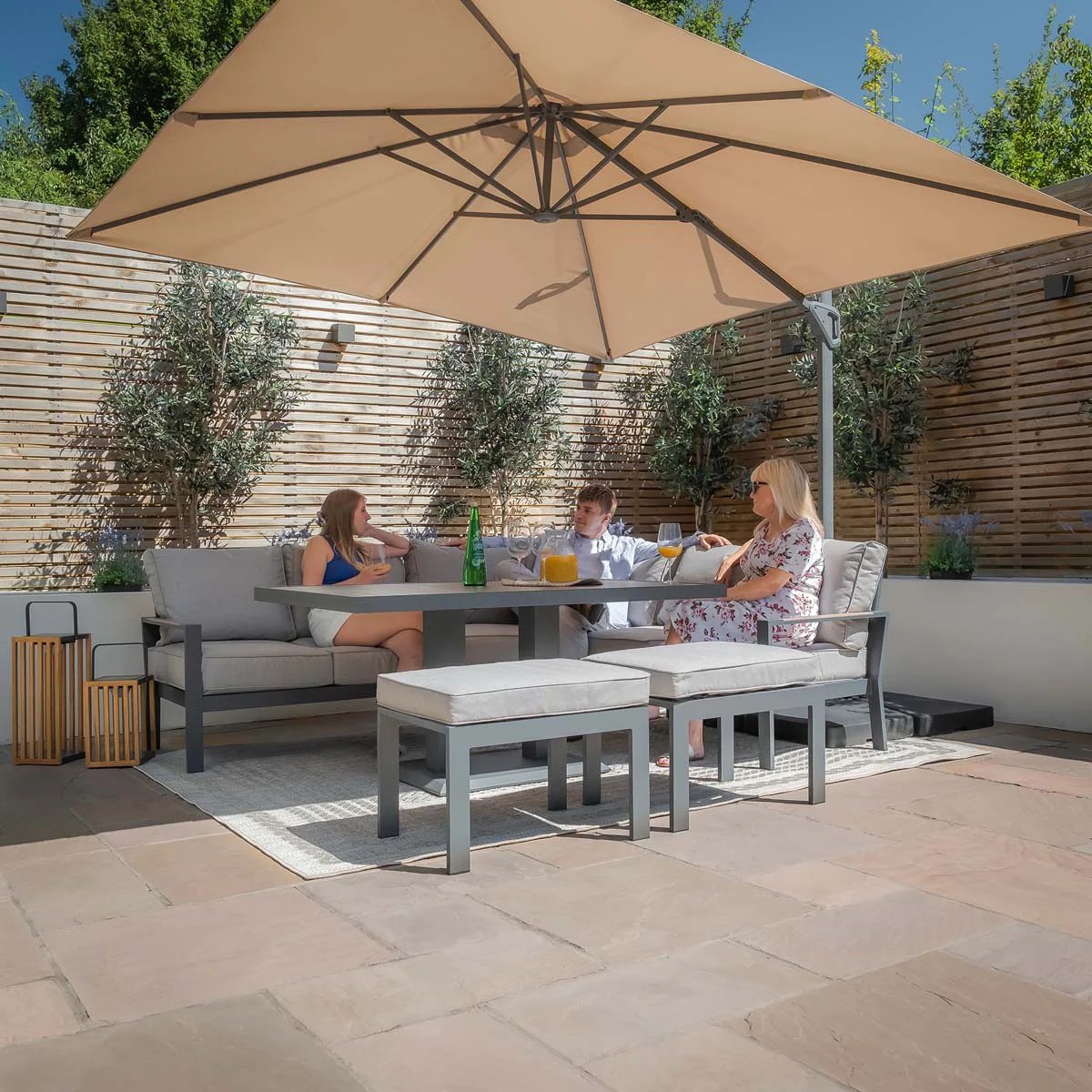 Maze Dove Grey Vancouver Large Corner Dining Set With Rectangular Rising Table - Image 5