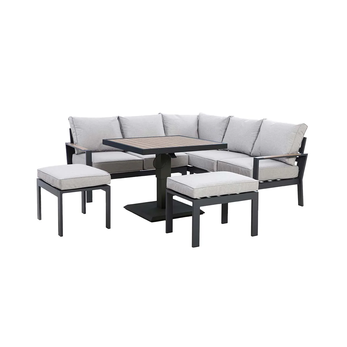 Maze Dove Grey Vancouver Small Corner Dining Set With Square Rising Table - Image 2