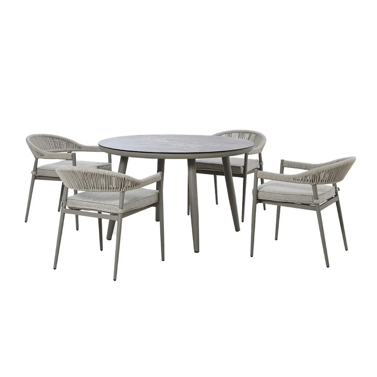 Maze Florence Rope Weave 4 Seat Round Dining Set