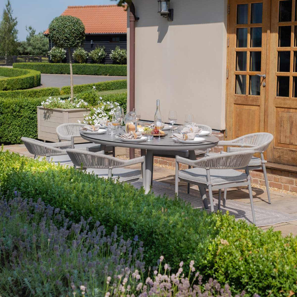 Maze Florence Rope Weave 6 Seat Oval Dining Set - Image 5