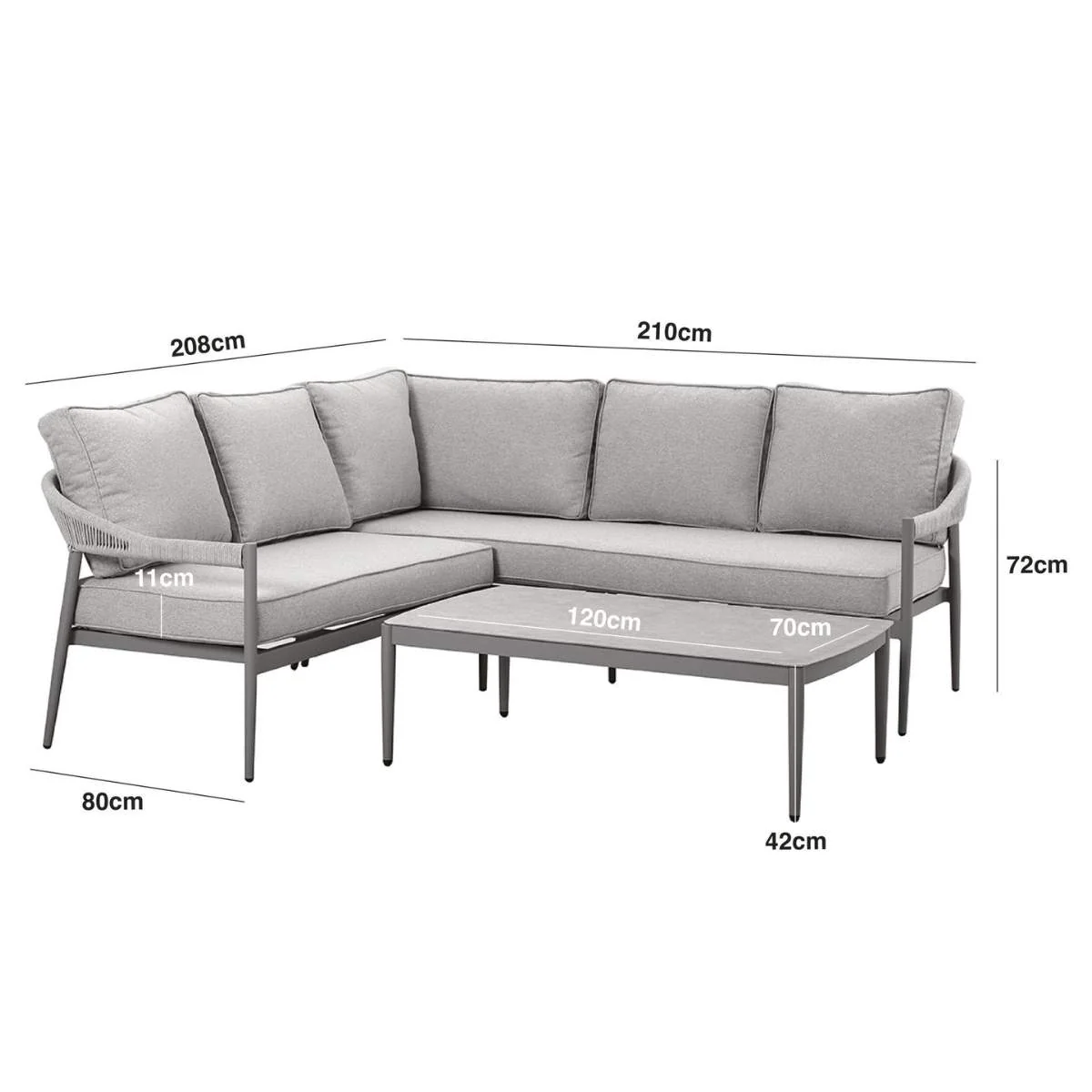 Maze Florence Rope Weave Small Corner Sofa Set - Image 2