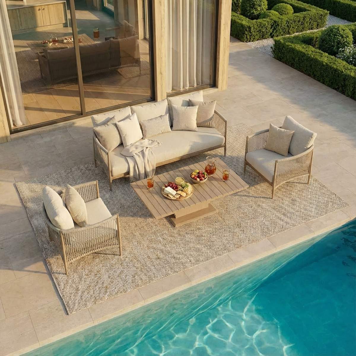 Maze Havana Rope Weave 3 Seat Sofa Dining Set - Image 13