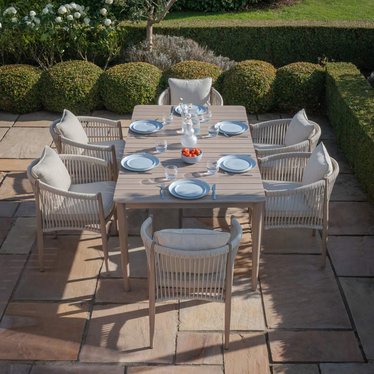 Maze Havana Rope Weave 6 Rectangular Dining Set - Image 13