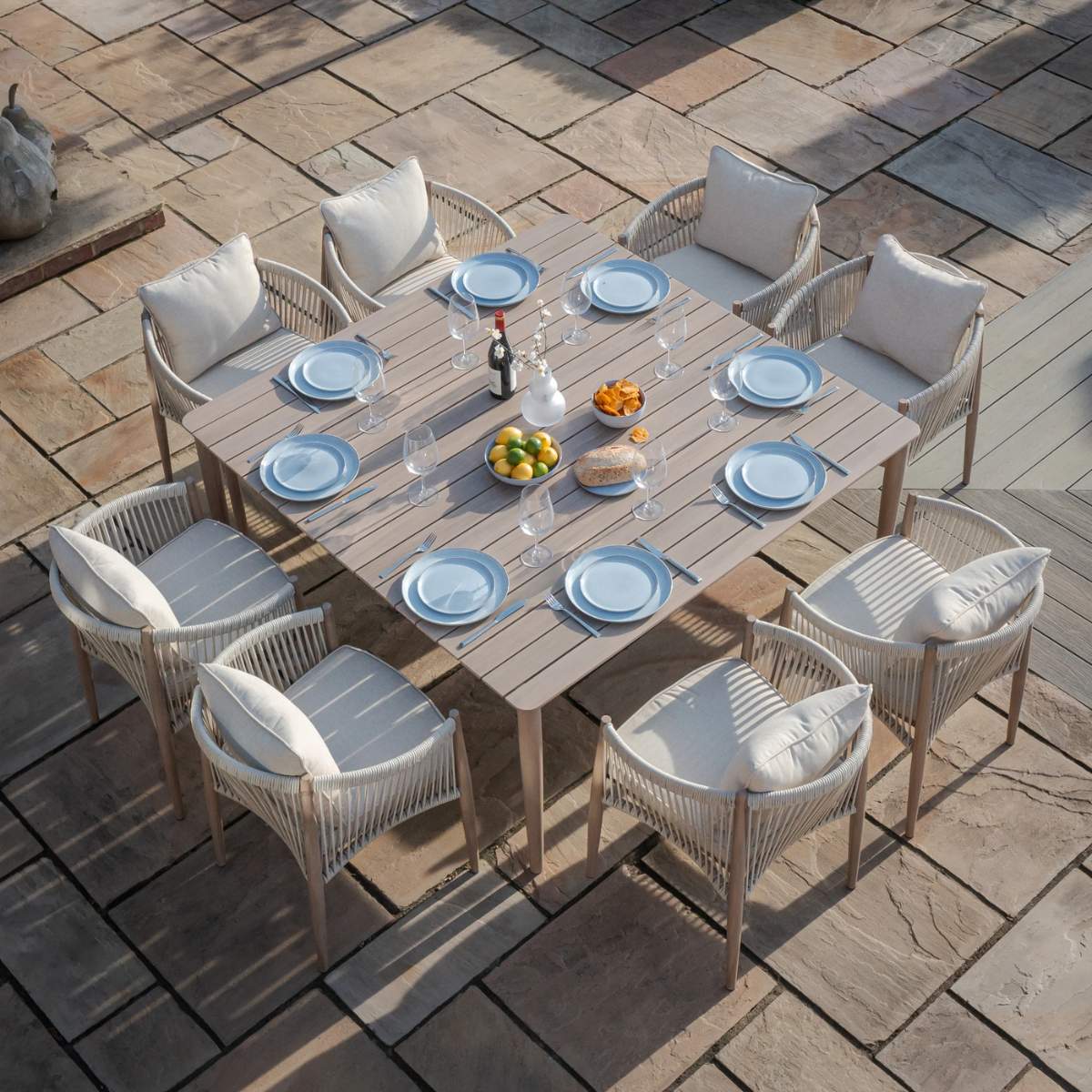 Maze Havana Rope Weave 8 Seat Square Dining Set - Image 15