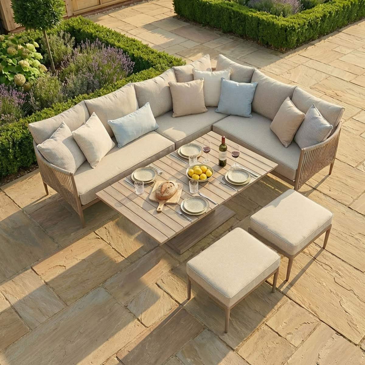 Maze Havana Rope Weave Large Corner Dining Set - Image 8