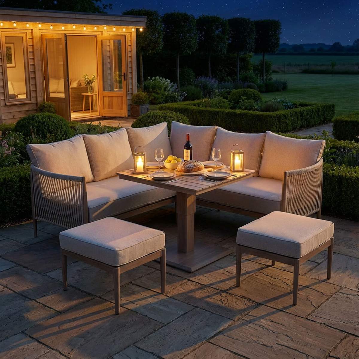 Maze Havana Rope Weave Small Corner Dining Set - Image 14