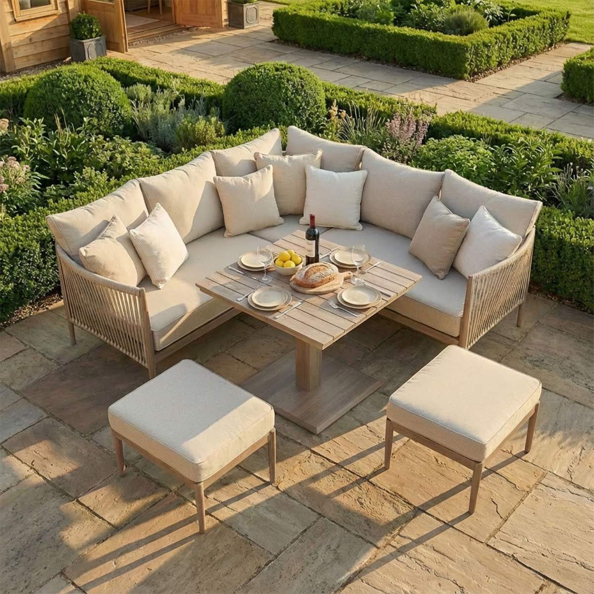 Maze Havana Rope Weave Small Corner Dining Set - Image 16