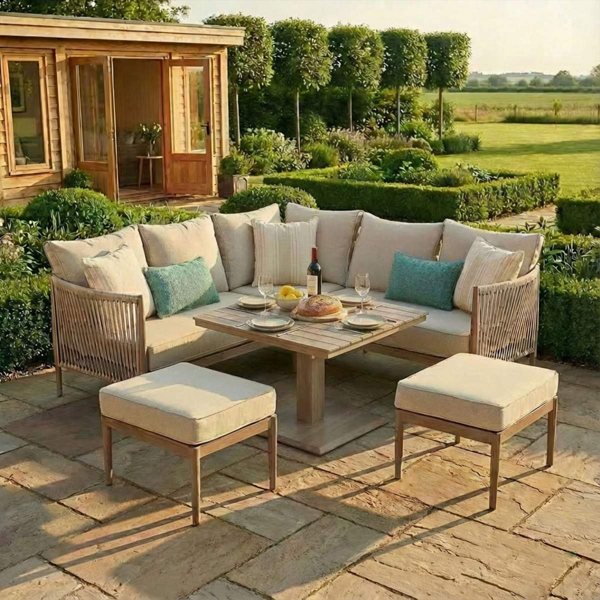 Maze Havana Rope Weave Small Corner Dining Set - Image 17