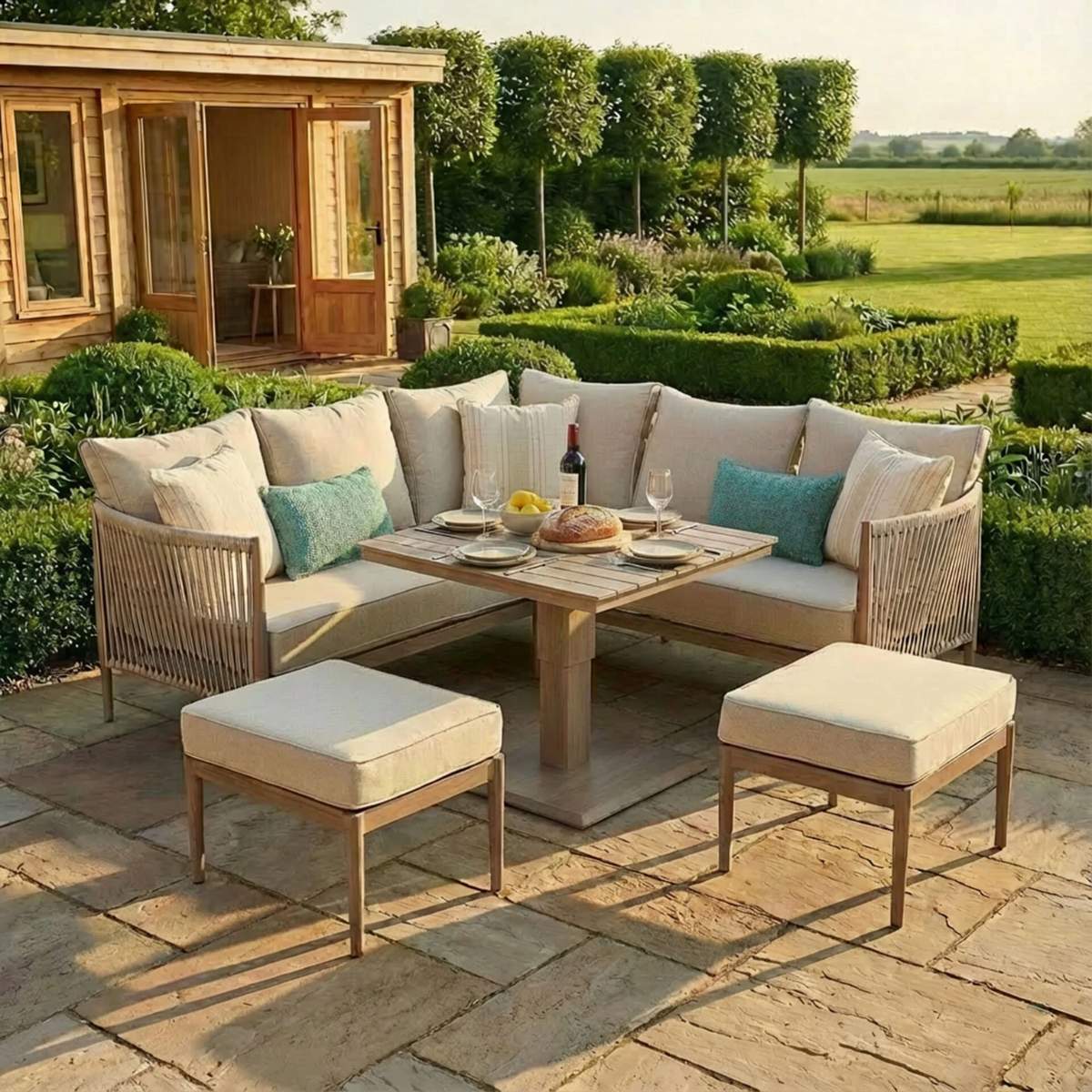 Maze Havana Rope Weave Small Corner Dining Set - Image 18