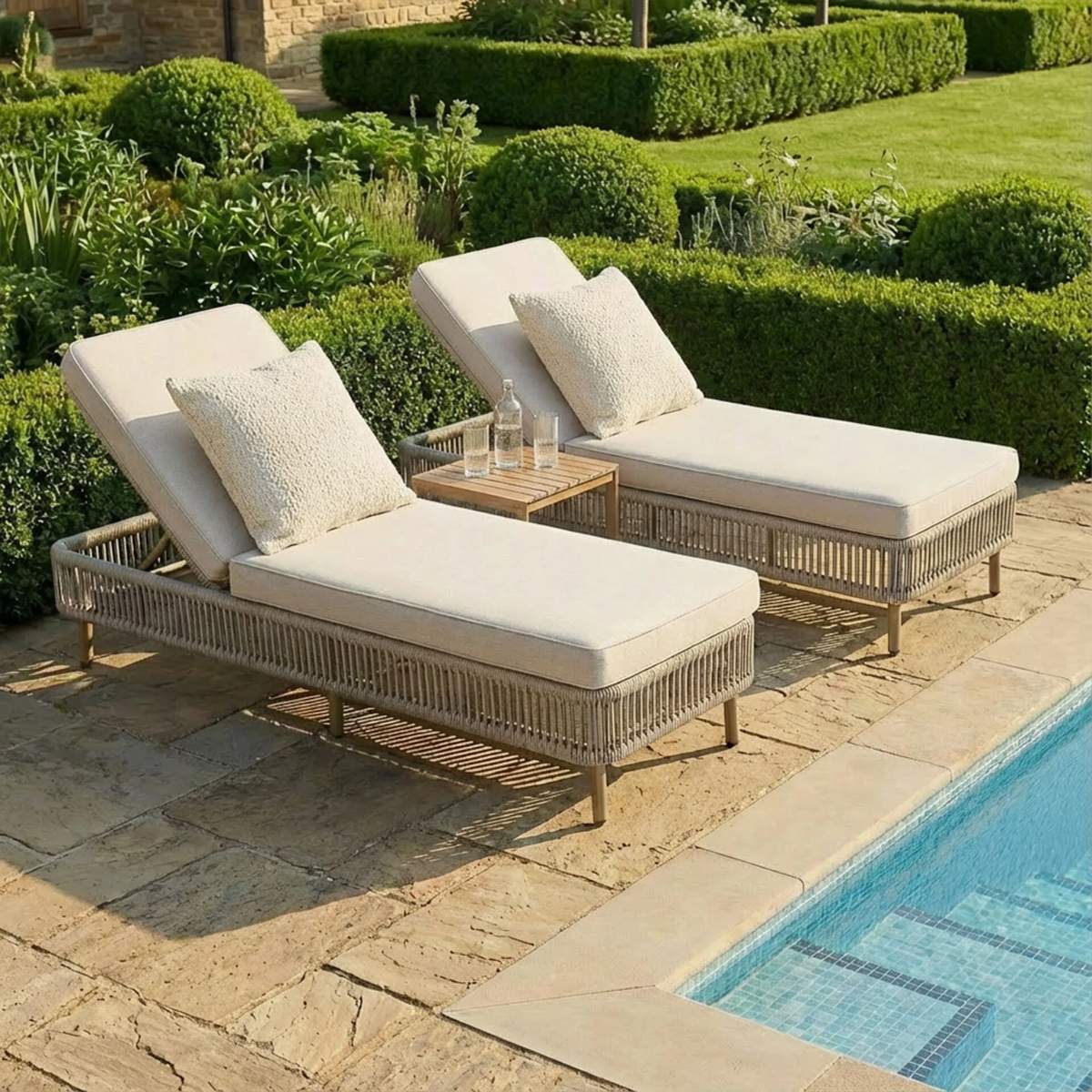 Maze Havana Rope Weave Sunlounger Set - Image 4