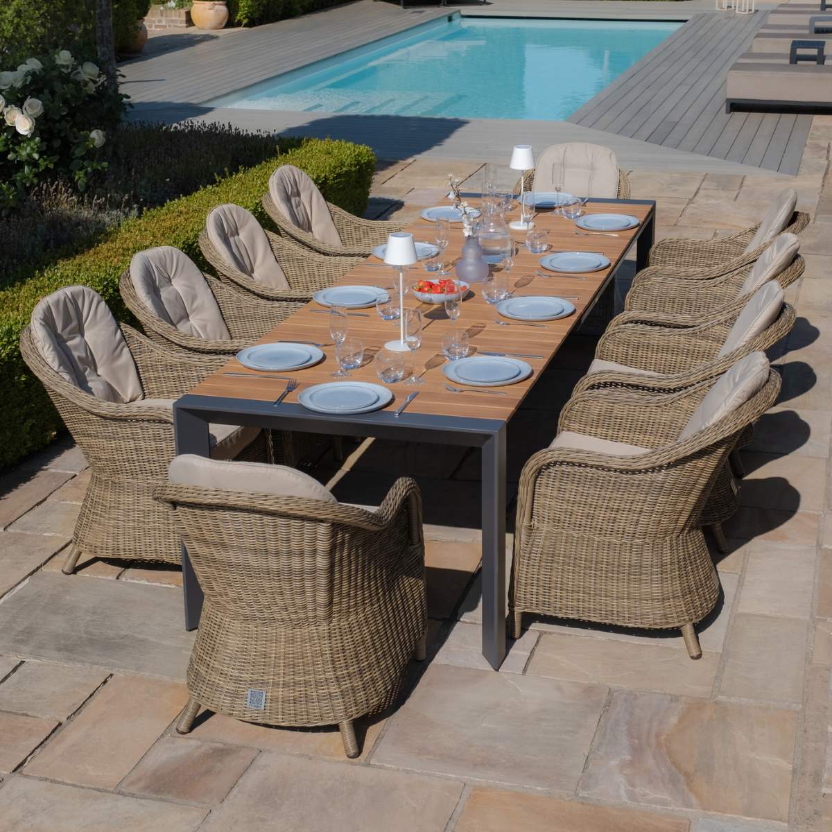 Maze - Jakarta 6 - 10 Seat Rectangular Extending Teak Dining Table - Image 16