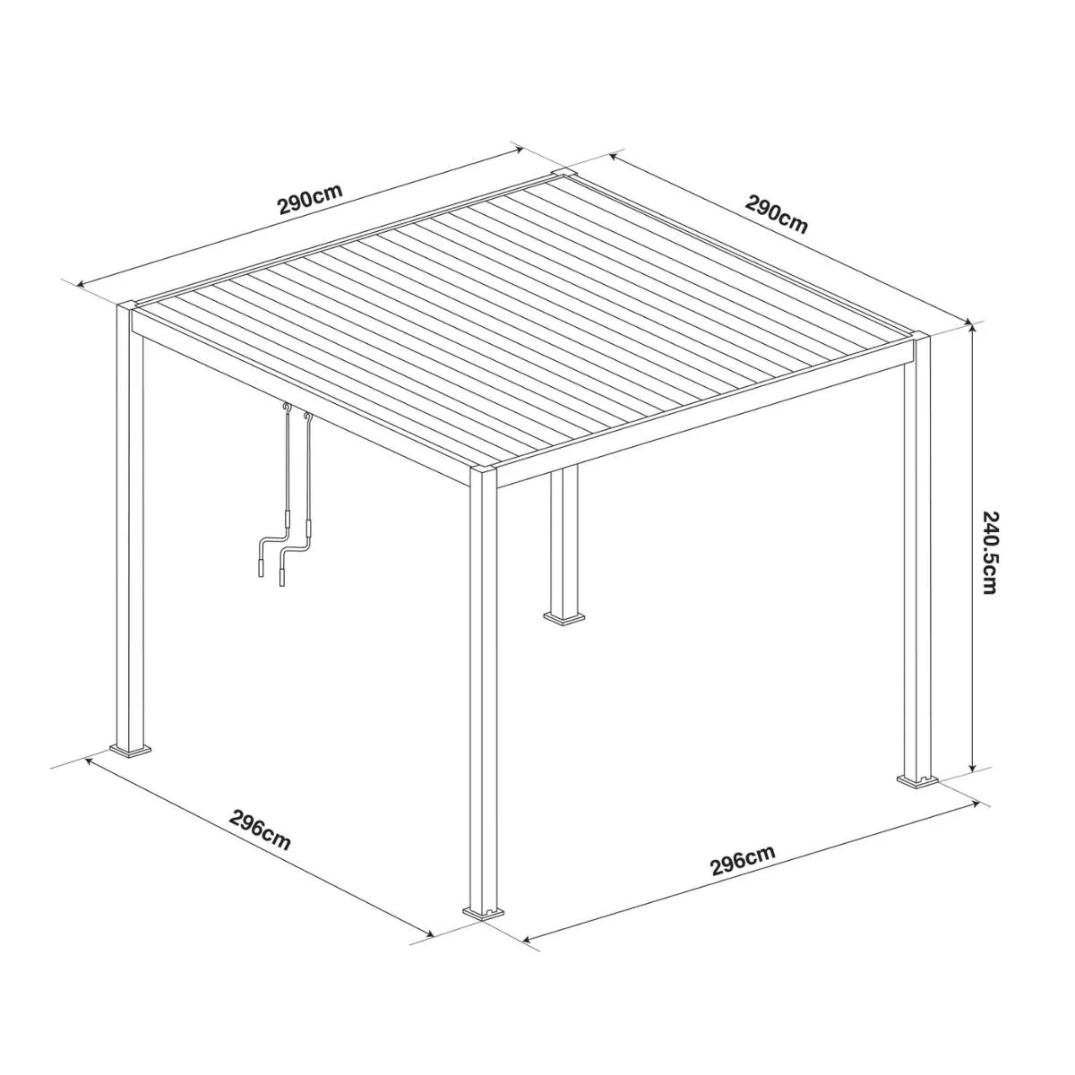 Maze - Jupiter 3m x 3m Aluminium Pergola Frame - Image 9