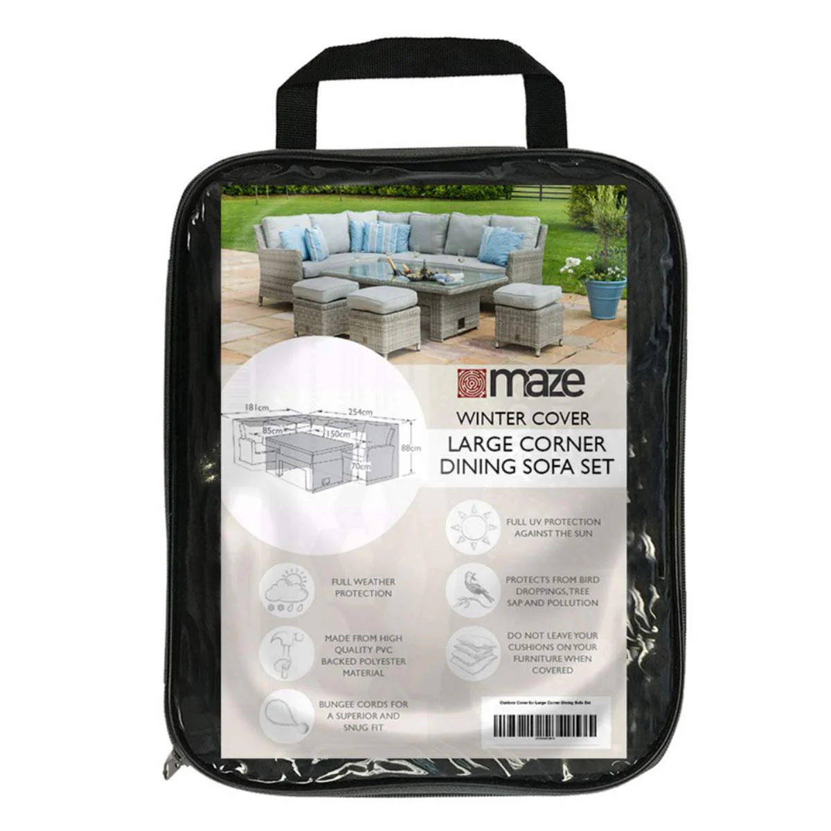Maze - Large Corner Dining Sofa Set Garden Furniture Cover - Image 2