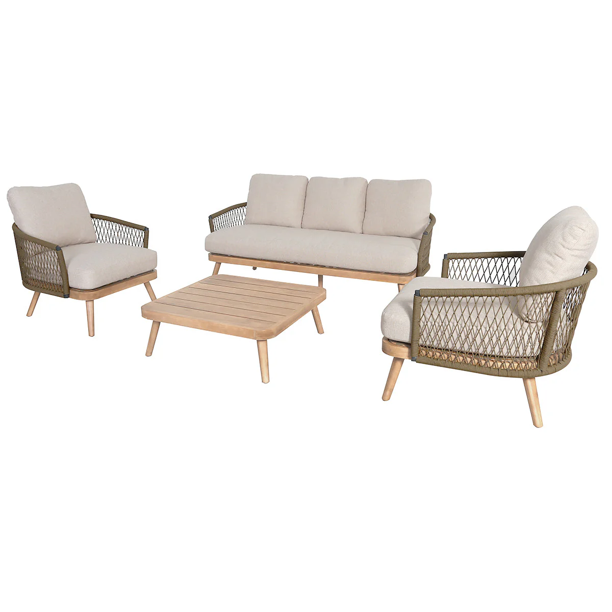 Maze - Bali Rope Weave 3 Seat Lounge Set Sandstone
