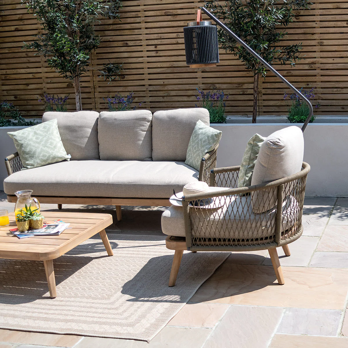 Maze - Bali Rope Weave 3 Seat Lounge Set Sandstone - Image 3
