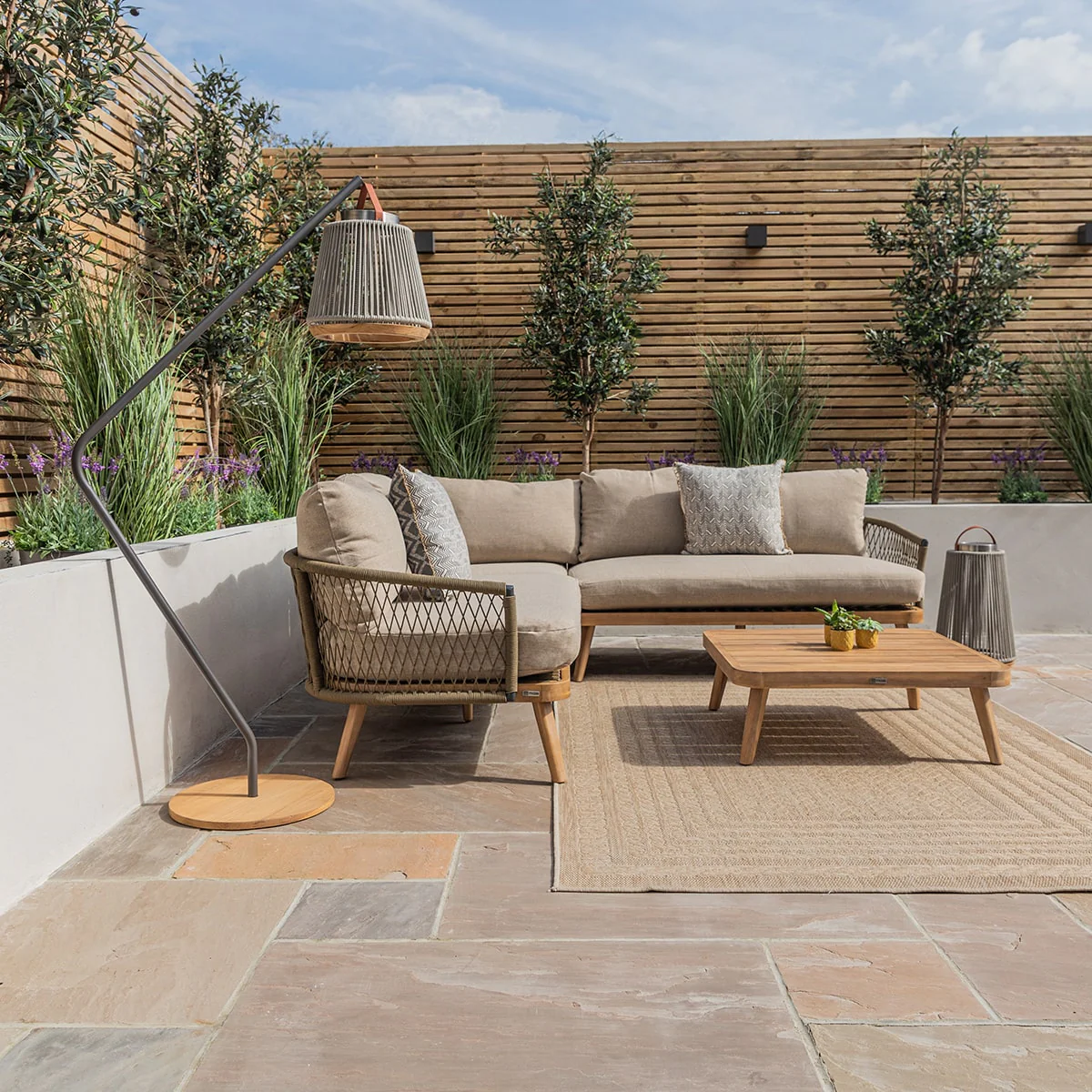 Maze - Bali Rope Weave Corner Sofa Set Sandstone - Image 2