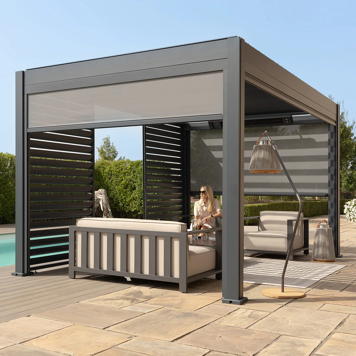 Maze Eden Pergola Aluminium Rectangular 30x40 Grey - Frame Only - Image 6