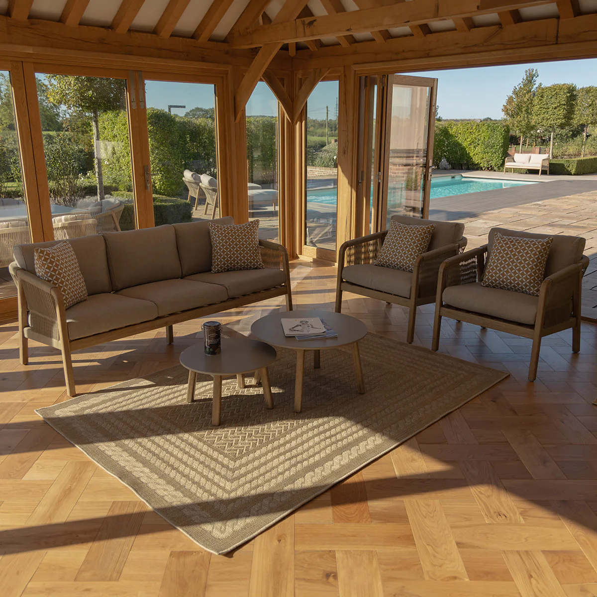Maze - Martinique 3 Seat Lounge Set - Light Brown - Image 10