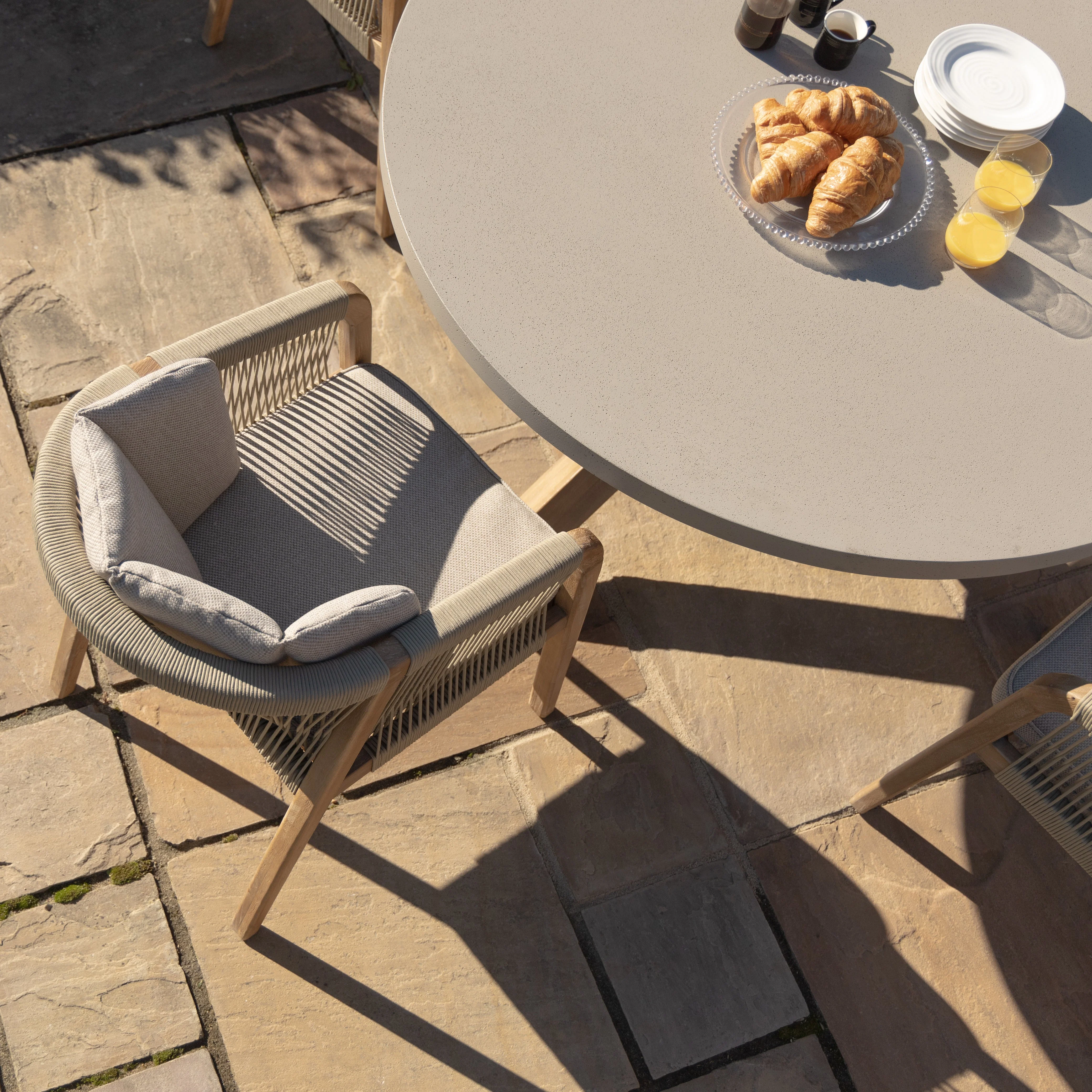 Maze - Martinique 4 Seat Round Dining Set - Light Brown - Image 15