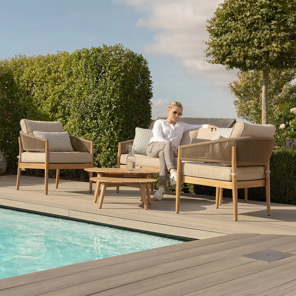 Maze - Porto 2 Seat Lounge Set - Sandstone - Image 3