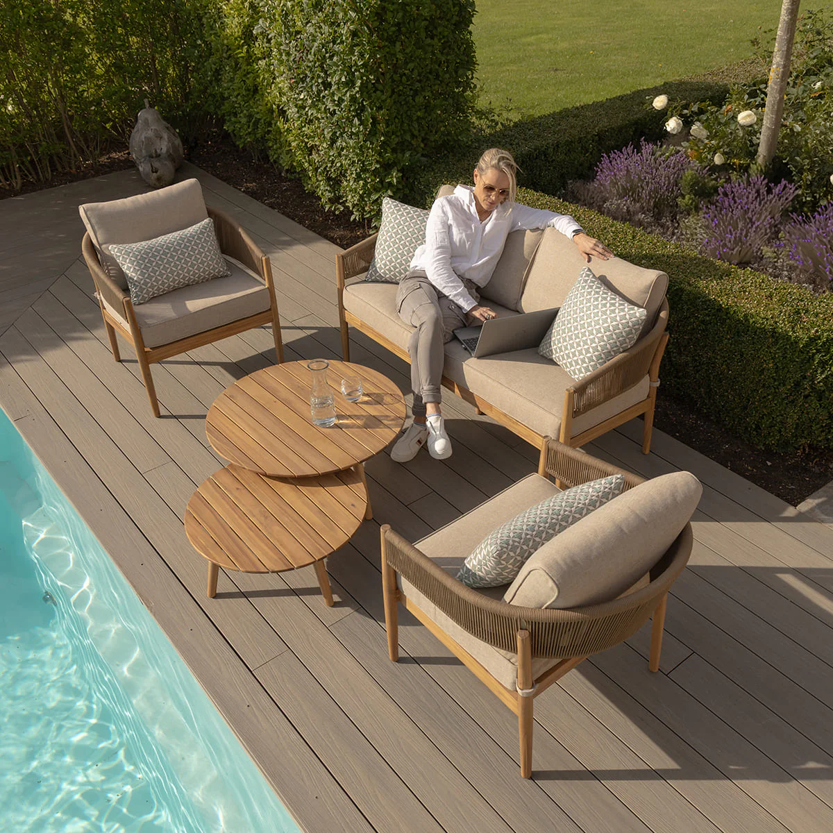 Maze - Porto 2 Seat Lounge Set - Sandstone - Image 4