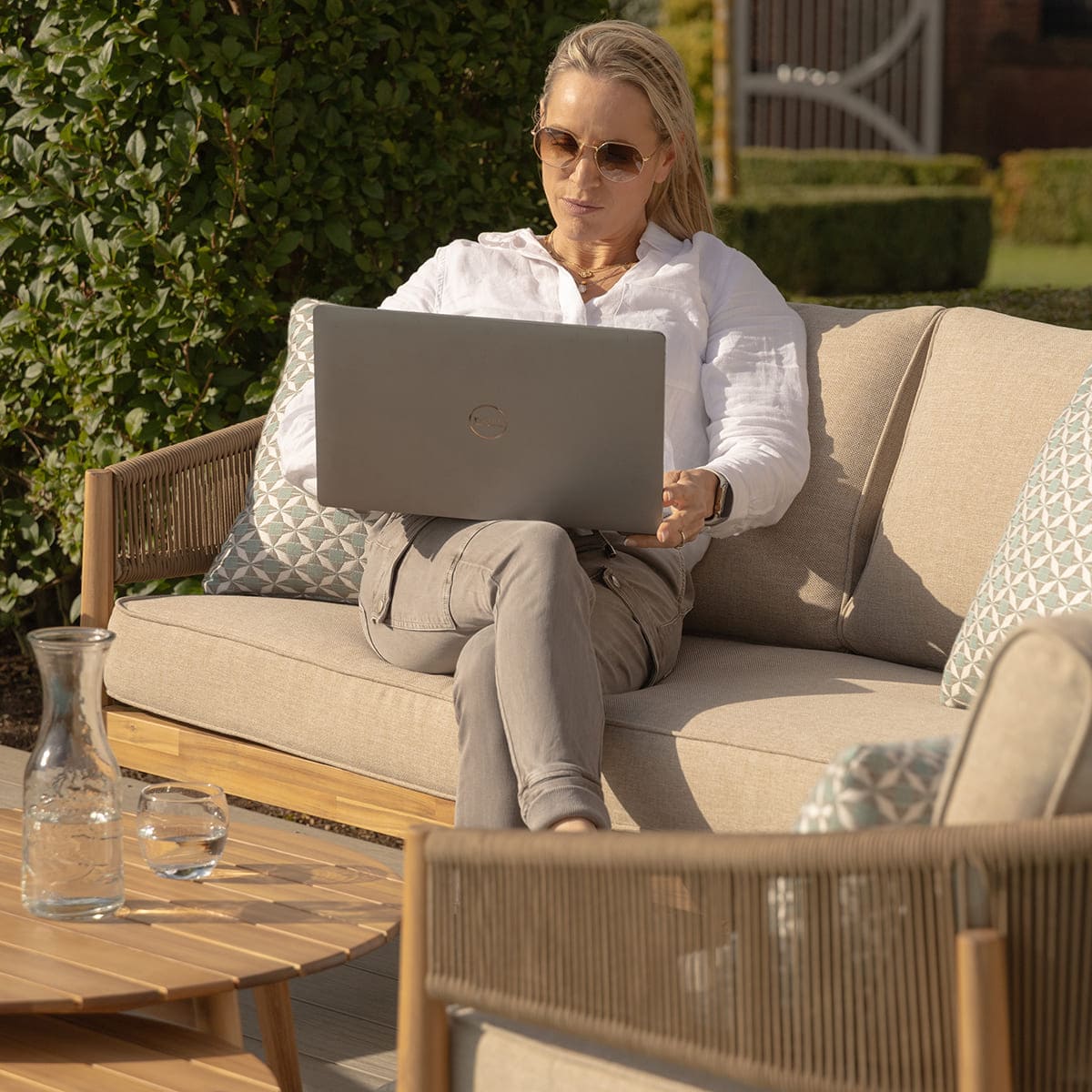 Maze - Porto 2 Seat Lounge Set - Sandstone - Image 6