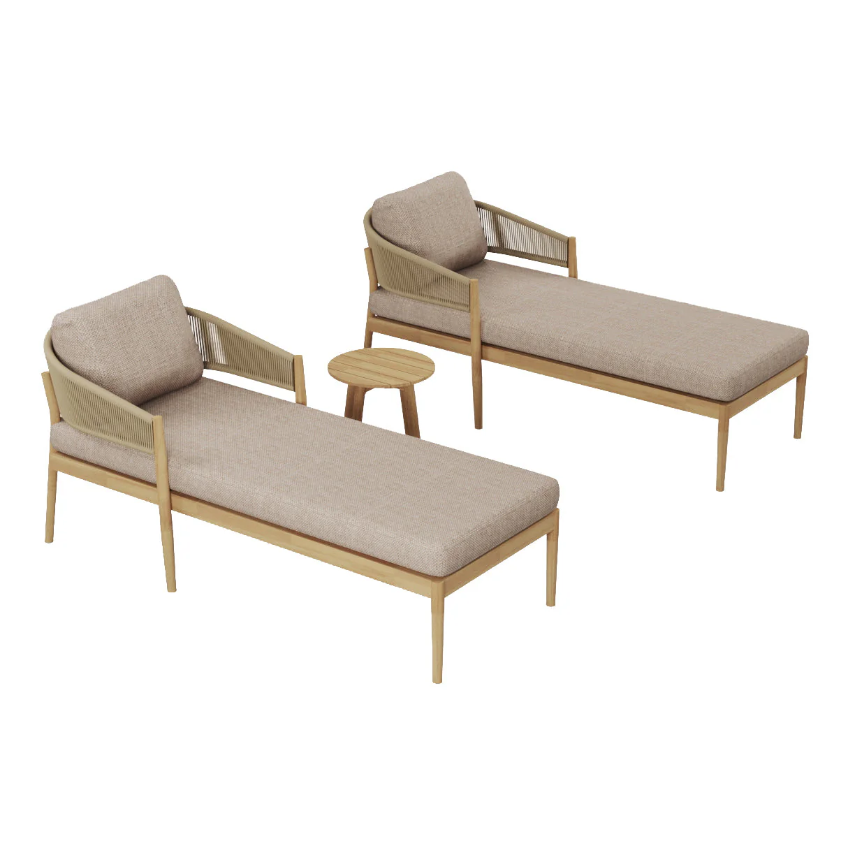 Maze - Porto Double Sunlounger Set - Sandstone