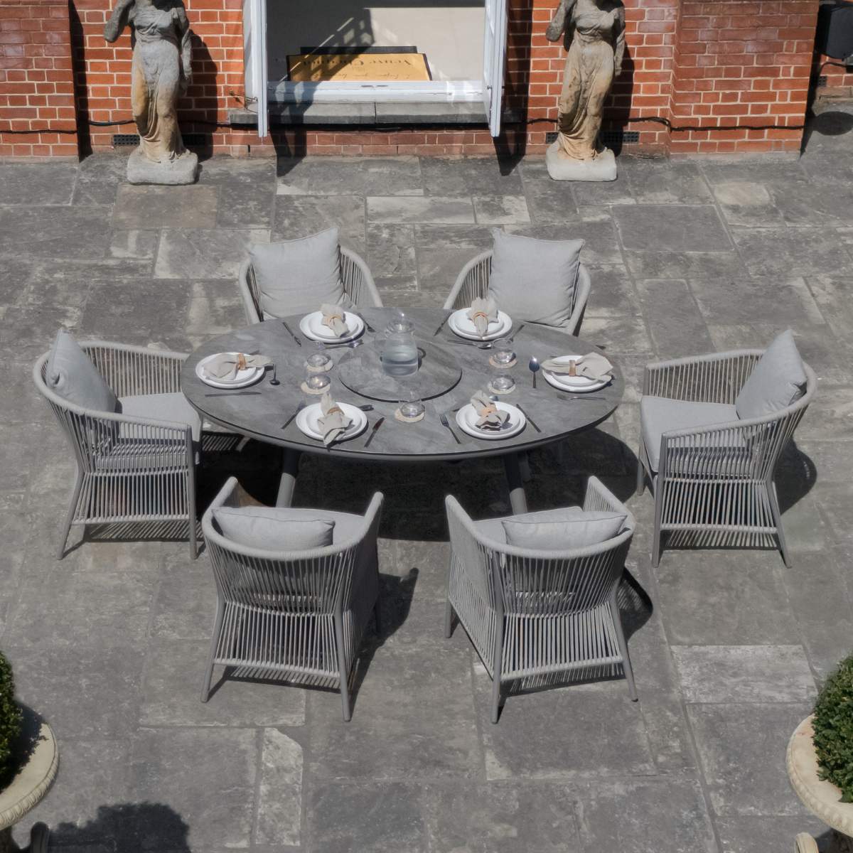 Maze Maldives Rope Weave 6 Seat Oval Dining Set - Image 6