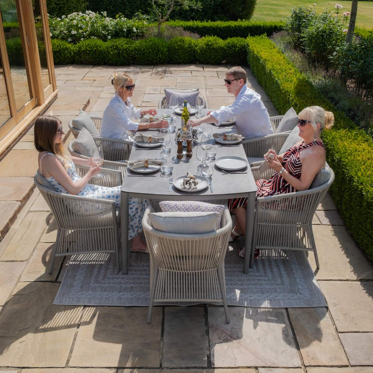Maze Maldives Rope Weave 8 Seat Rectangular Dining Set - Image 9