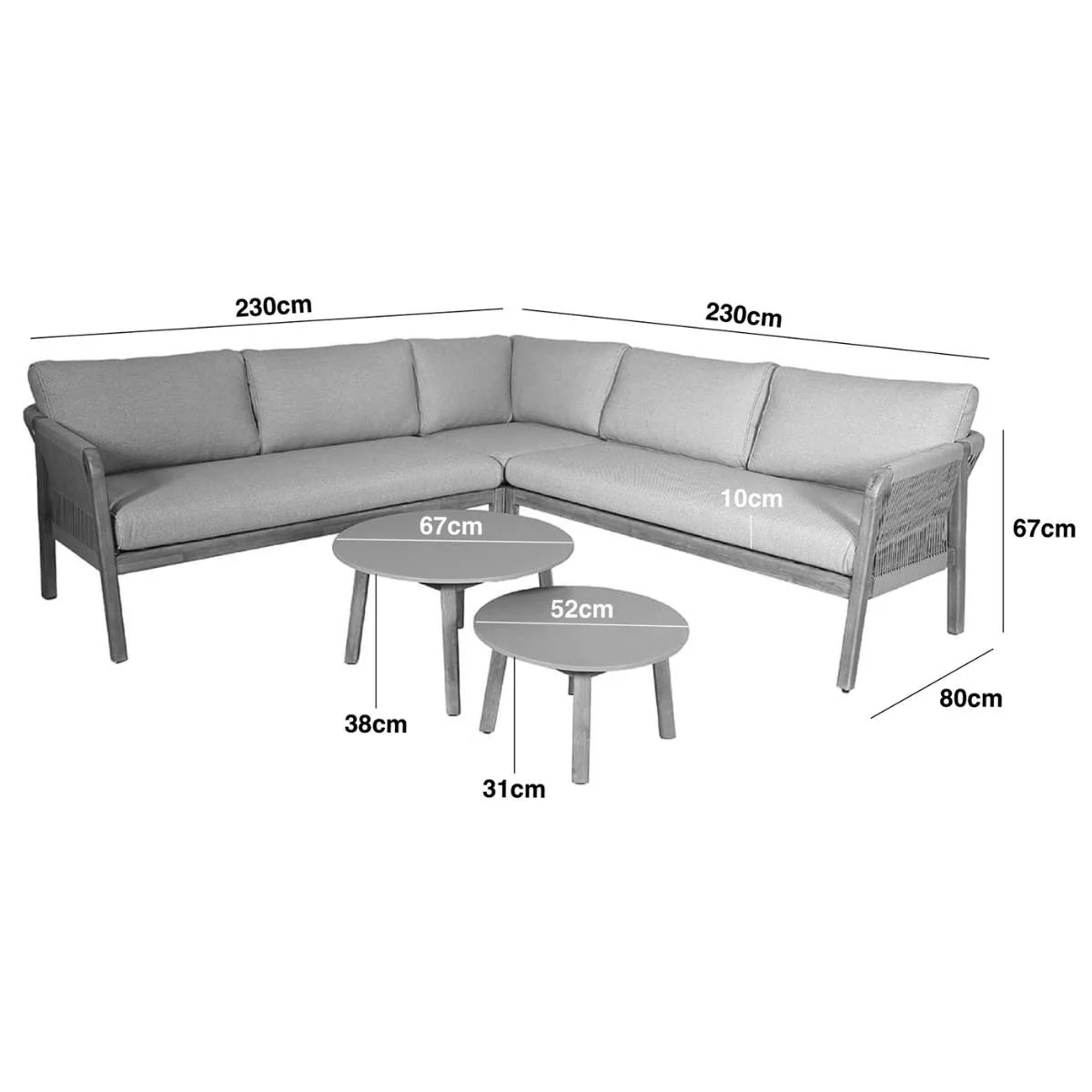 Maze - Martinique Rope Weave Corner Sofa Set - Image 4