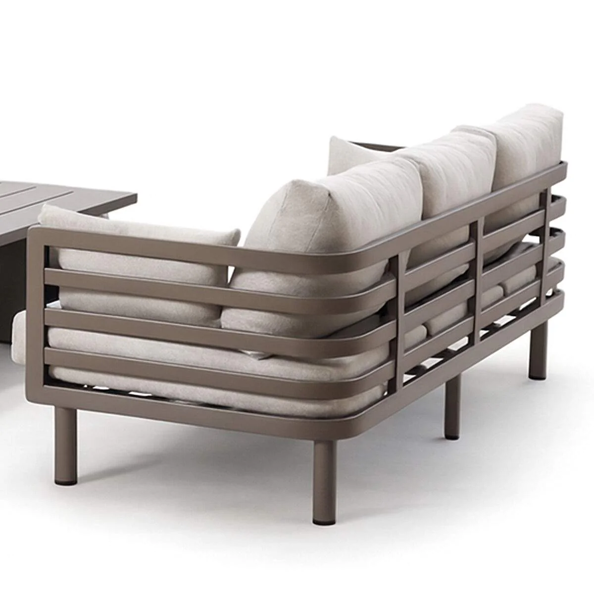 Maze Metro Aluminium 3 Seat Garden Sofa - Café Almond - Image 3