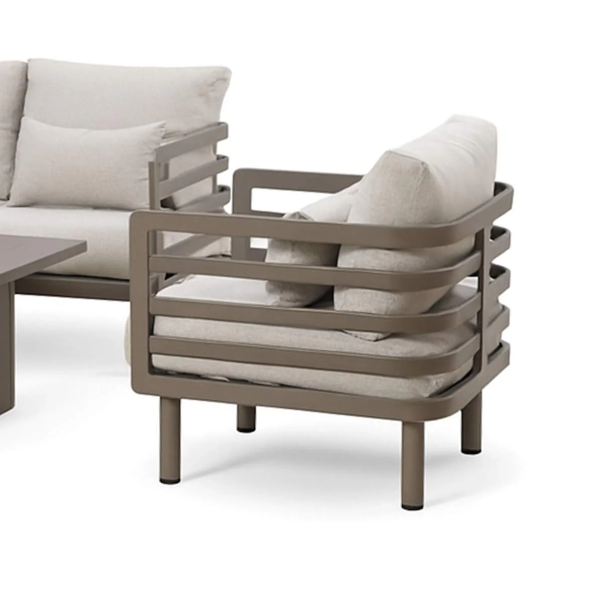 Maze Metro Aluminium Garden Armchair - Café Almond - Image 3